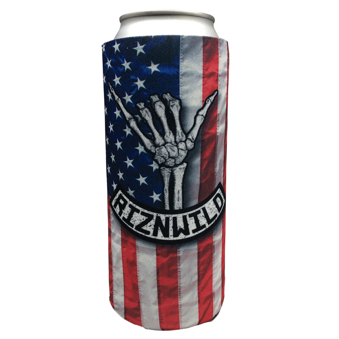 Shaka Tall Boy Sublimated Koozie in America 24 oz