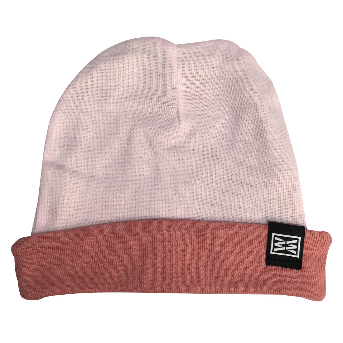 SNAP INFANT BABY RIB BEANIE IN MAUVE/PINK