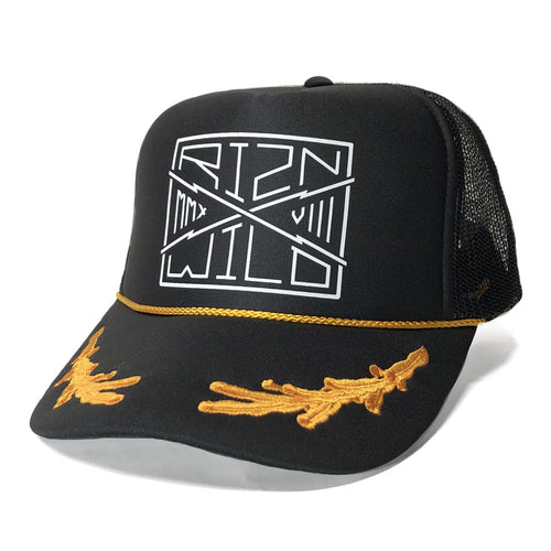 PARALLEL CURVED BILL CAPTAINS TRUCKER HAT IN BLACK