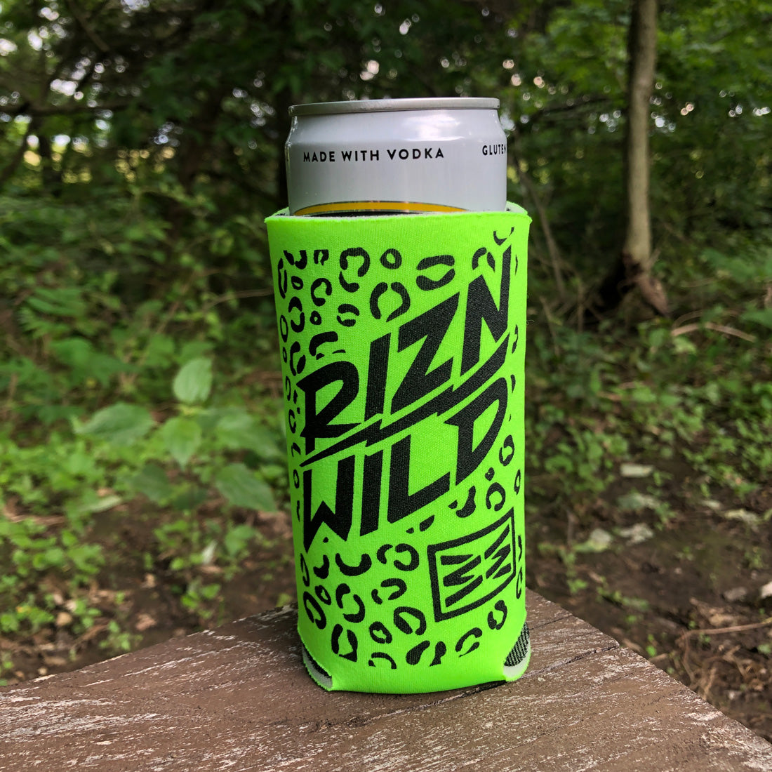Lurk Slim Koozie in Neon Green 12oz