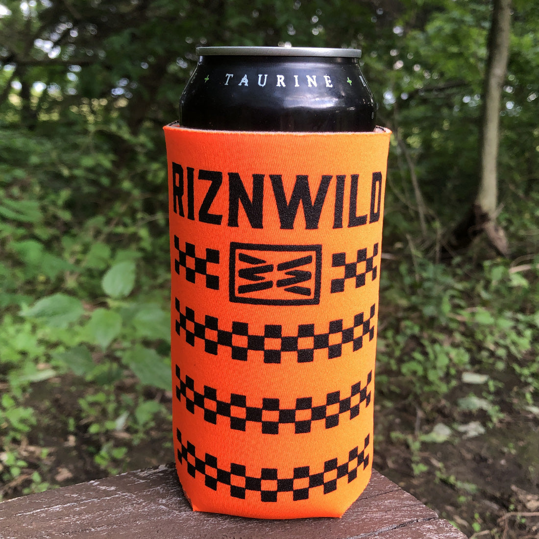 Grid Lock Energy Drink Koozie in Neon Orange 16oz