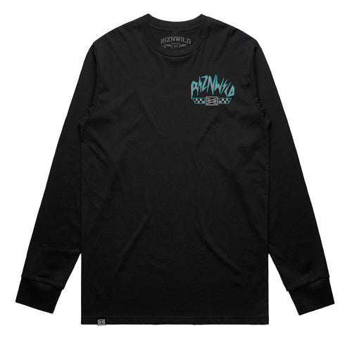 DEAD SET MENS LONG SLEEVE STAPLE TEE IN BLACK