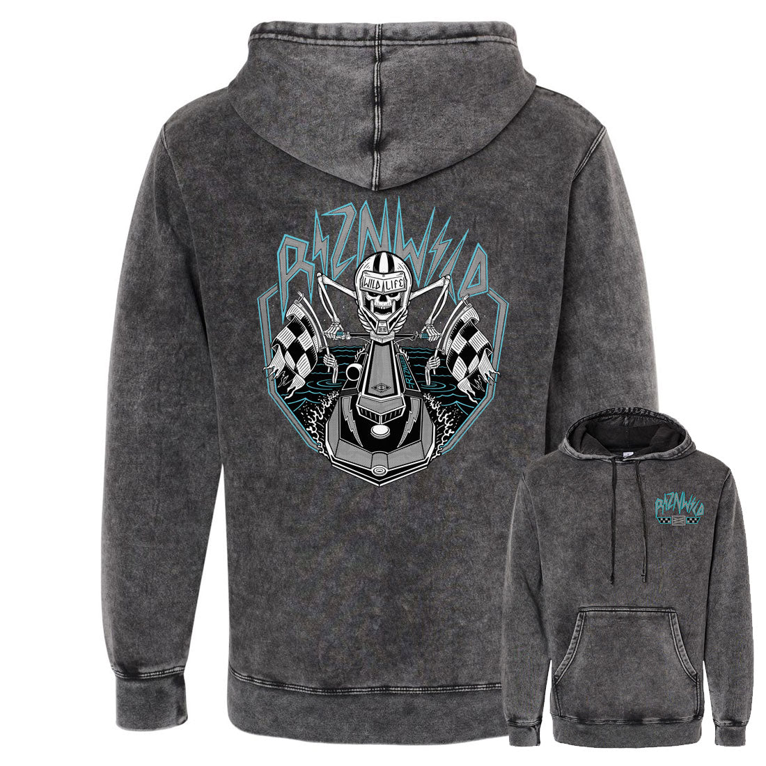 DEAD SET MENS MID-WEIGHT PULLOVER HOODIE IN MINERAL WASH