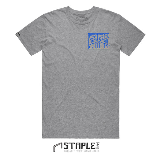 RIZNWILD Mens Parallel Staple Tee in Athletic Heather - Front View