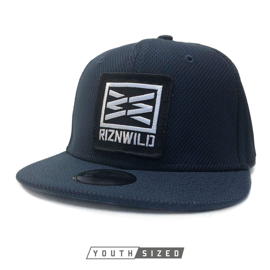 BASIC NEW ERA YOUTH FLAT BILL DIAMOND FABRIC IN DEEP NAVY