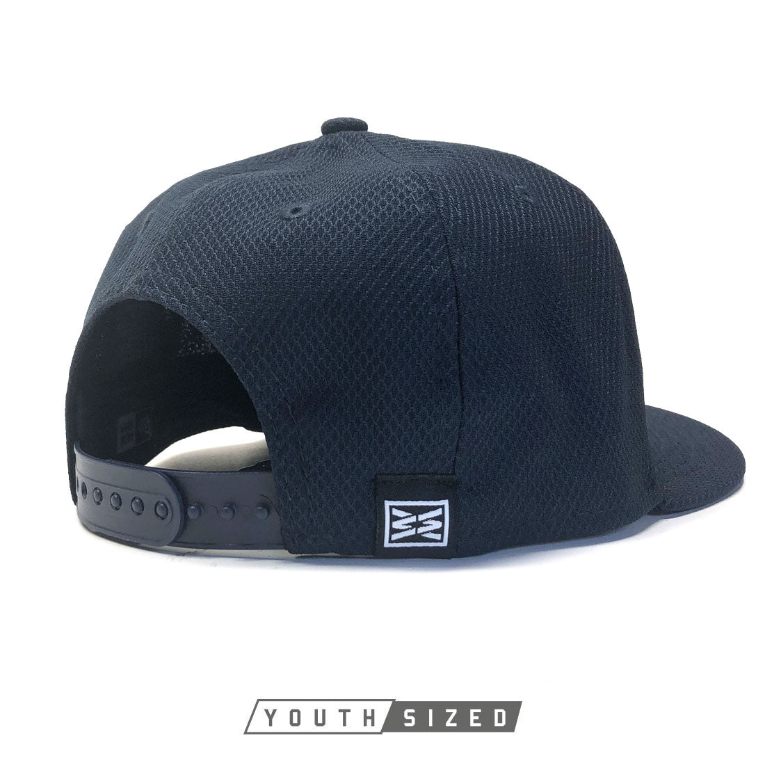 BASIC NEW ERA YOUTH FLAT BILL DIAMOND FABRIC IN DEEP NAVY