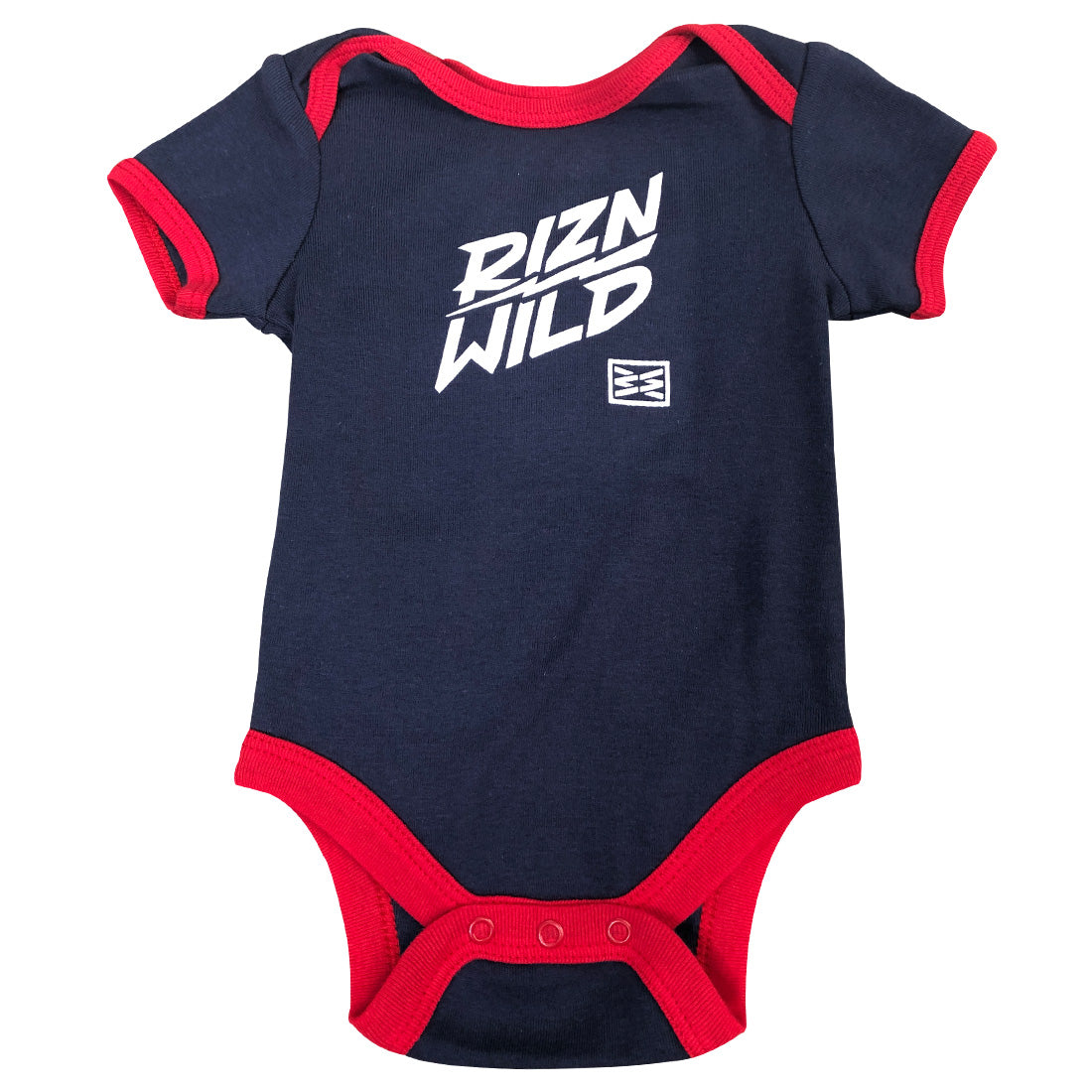 SLIDE BABY ONESIE NAVY/RED