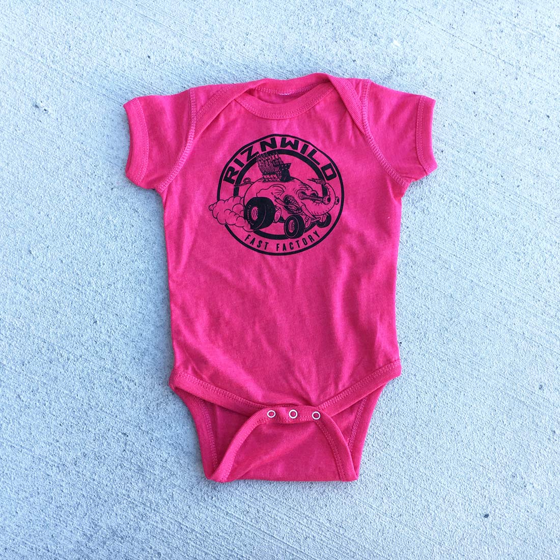 ELI FAST BABY ONESIE HEATHER HOT PINK