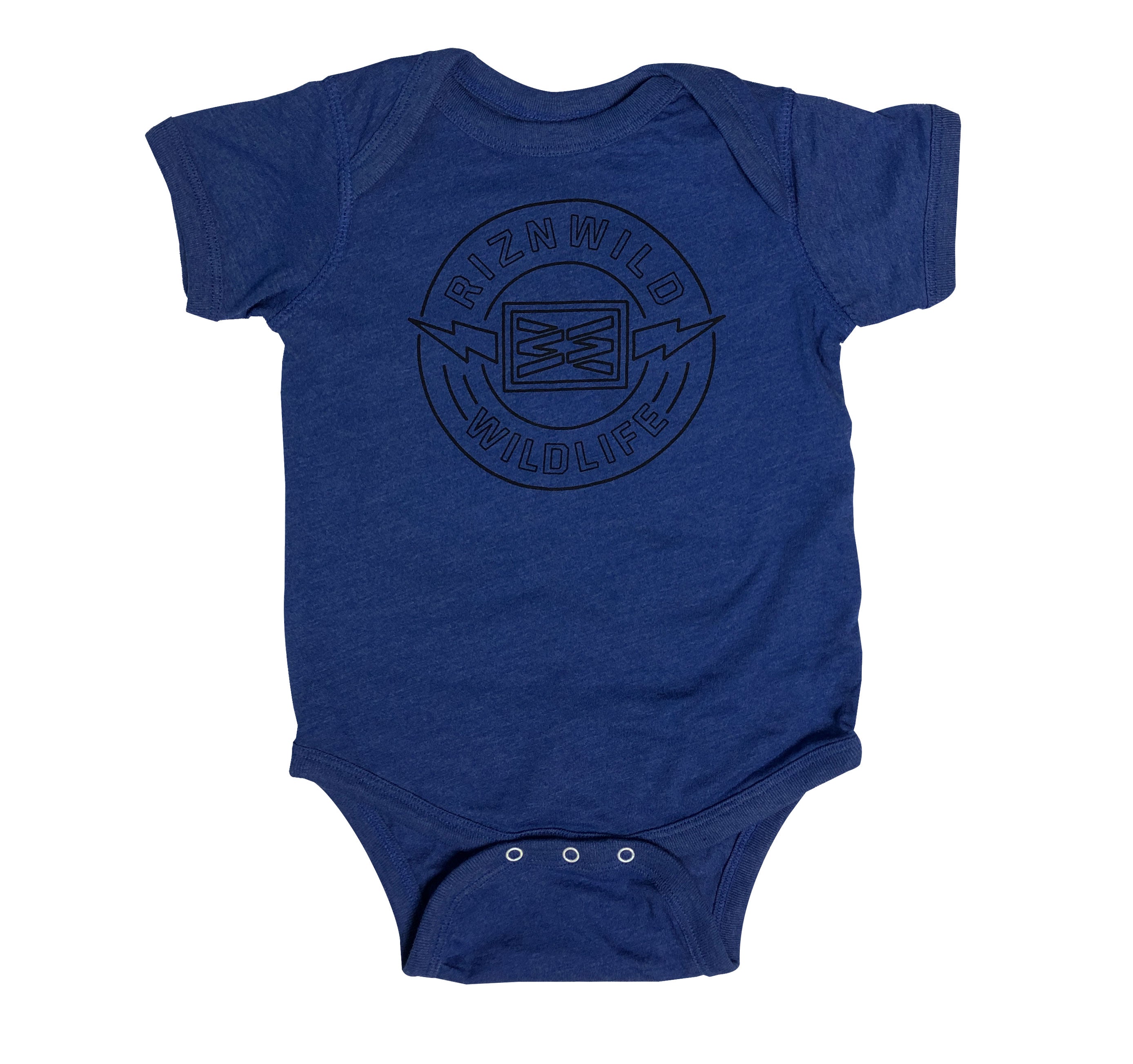 WILDLIFE BABY ONESIE IN ROYAL HEATHER