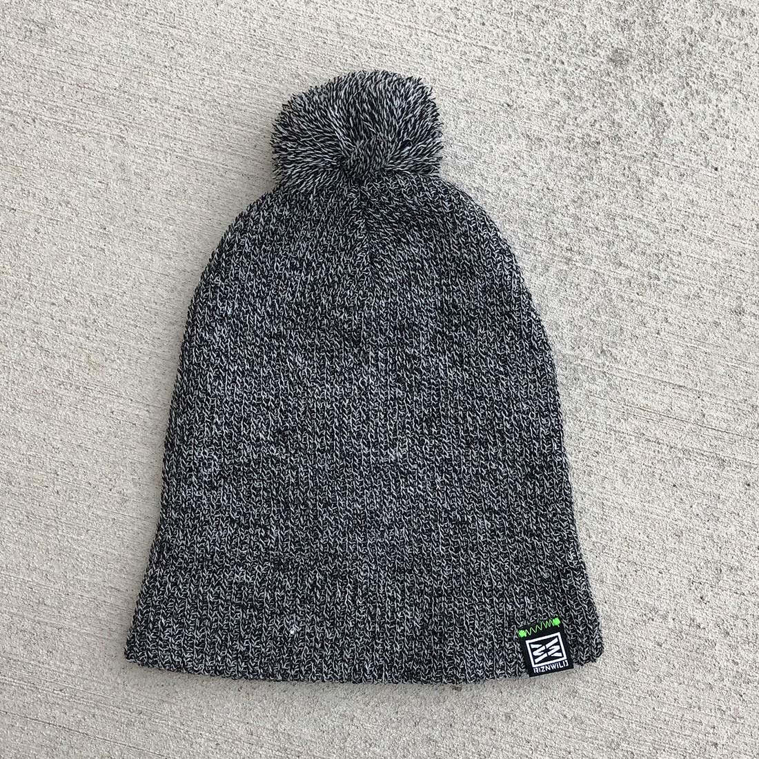 Toast Pom-Pom Beanie in Black/White