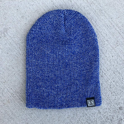CABLE KNIT BEANIE IN ROYAL