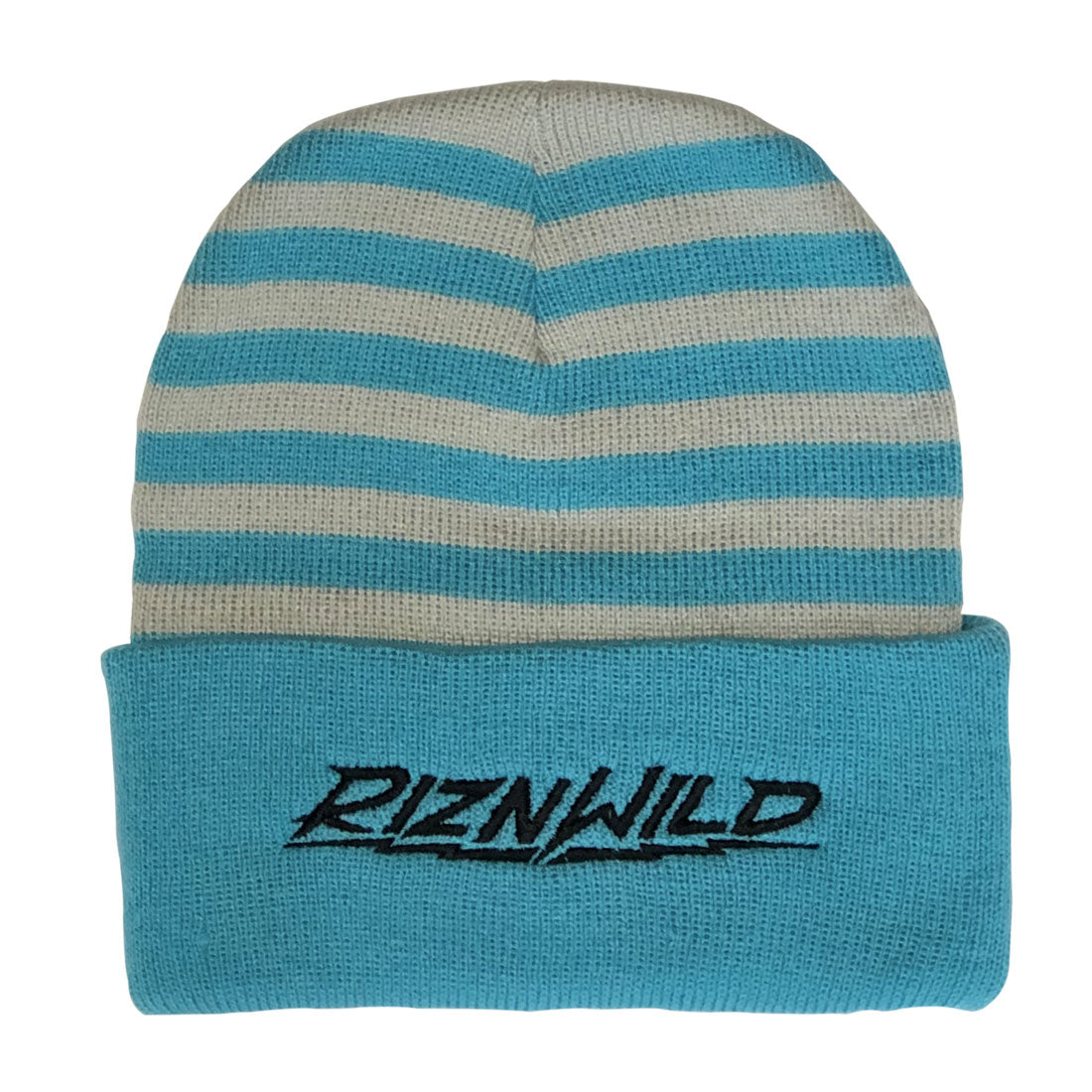 ELECTRIC CUFFED BEANIE IN BABY BLUE/GREY