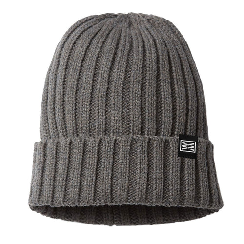 TELLY SUBSTAINABLE CABEL KNIT BEANIE IN DARK GREY