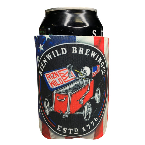 Shop RIZNWILD brew racer boating party koozie american style 