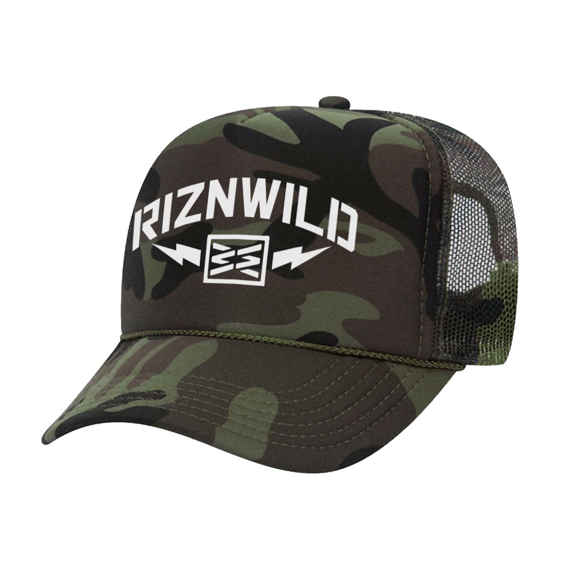 STORM CURVED BILL TRUCKER HAT IN CAMO