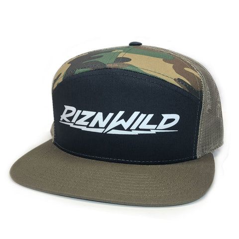 Rein 210 Flat Bill Fitted Hat in Black/Royal