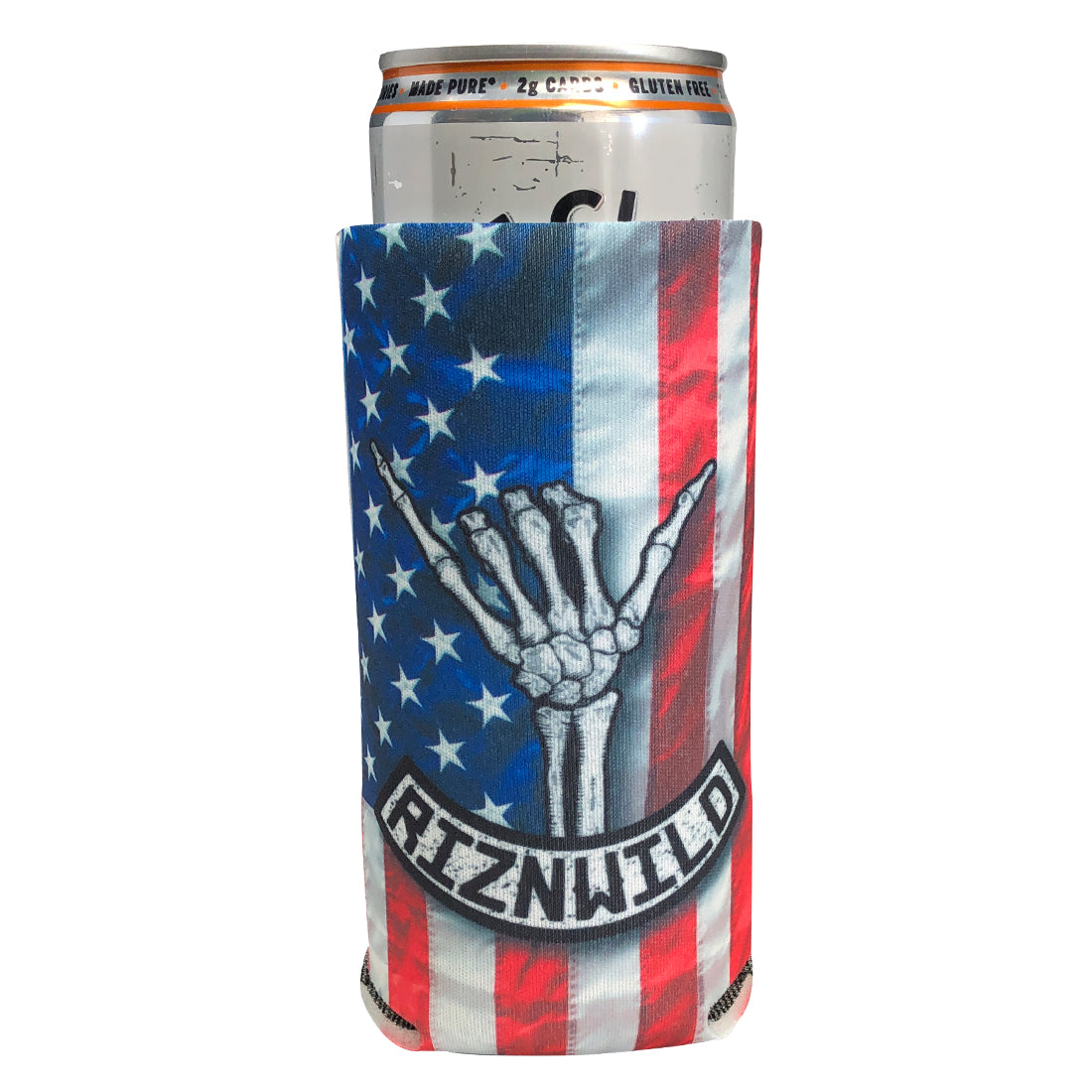 Shaka Slim Sublimated Koozie in America 12 oz