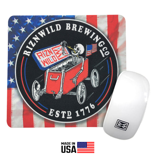 RIZNWILD red, white and blue american flag themed mouse pad 