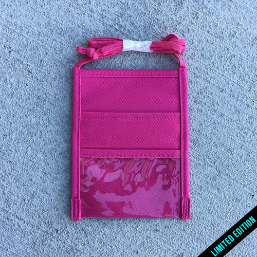 Riznwild pink badge holder back with 2 pockets