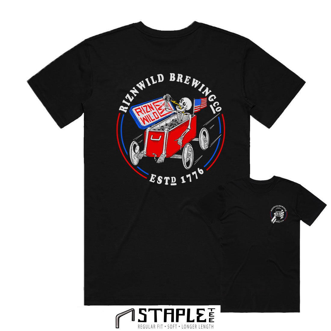 BREW RACER MENS STAPLE TEE IN BLACK