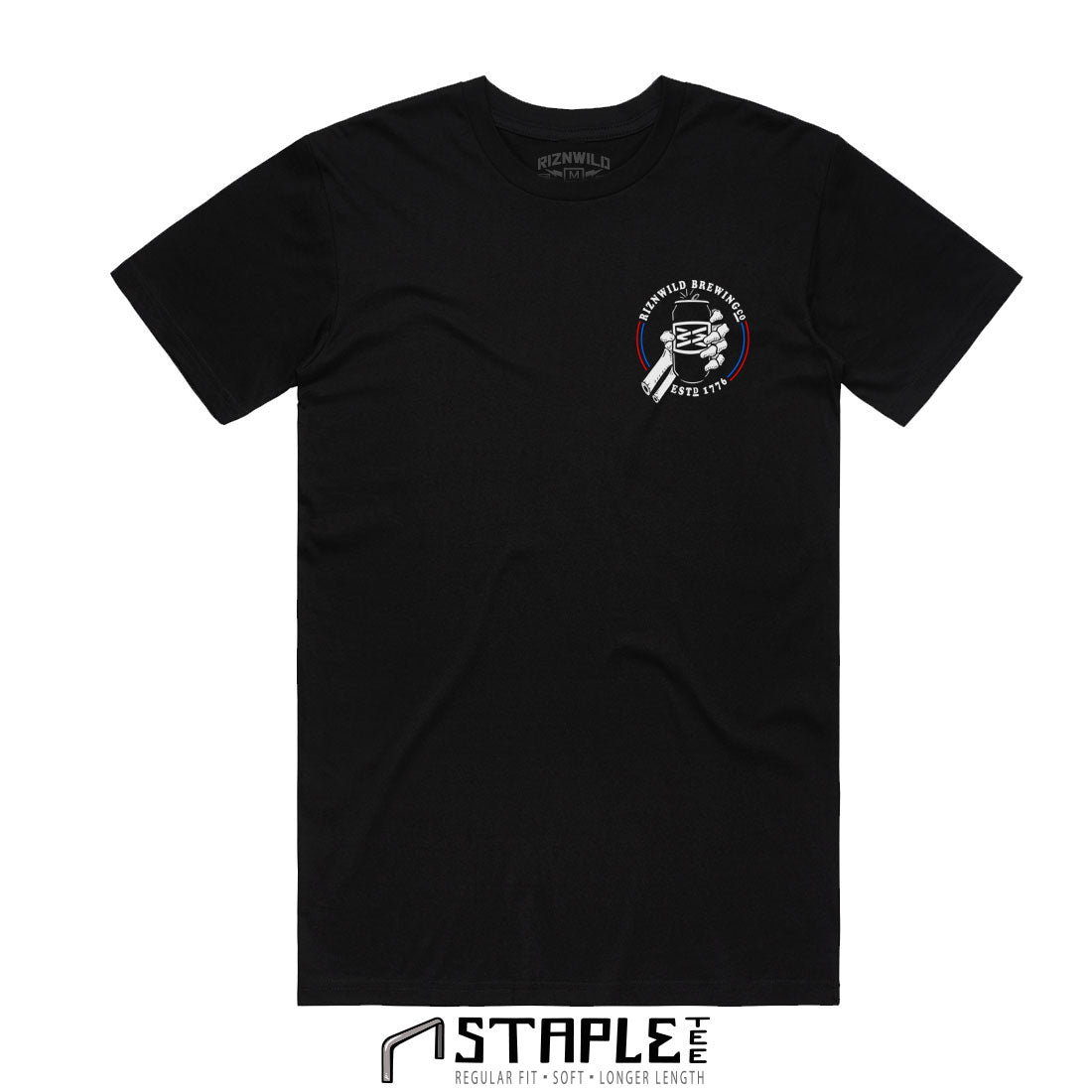 BREW RACER MENS STAPLE TEE IN BLACK