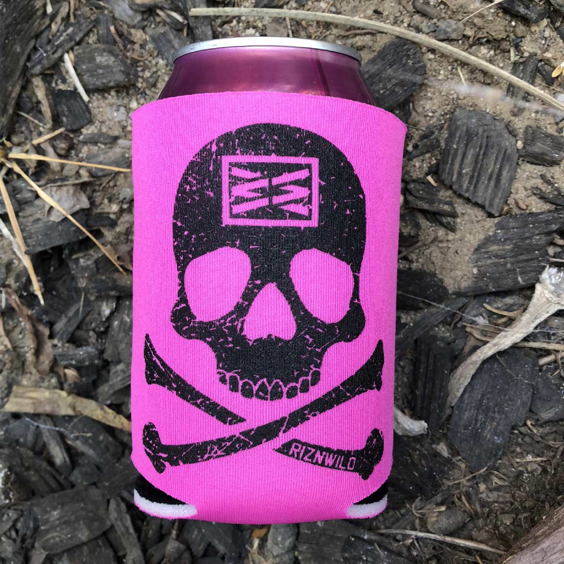 Bones Koozie in Hot Pink