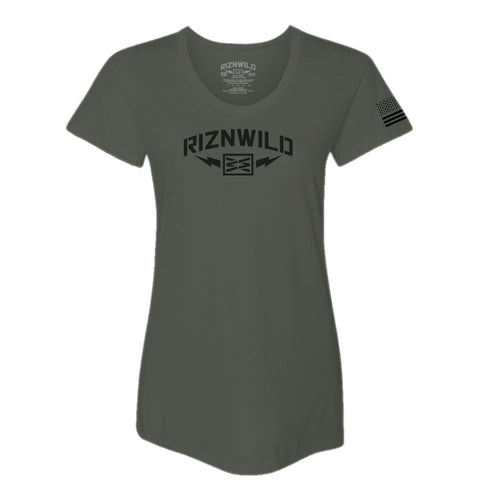 STORM WOMENS SCOOP NECK TEE IN ARMY GREEN