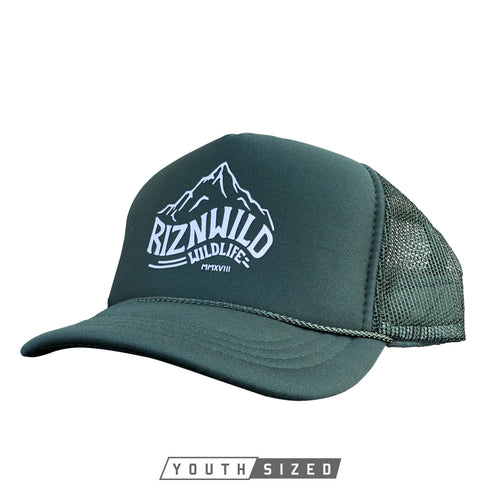 ROCKIES YOUTH CURVED BILL TRUCKER HAT IN FOREST GREEN